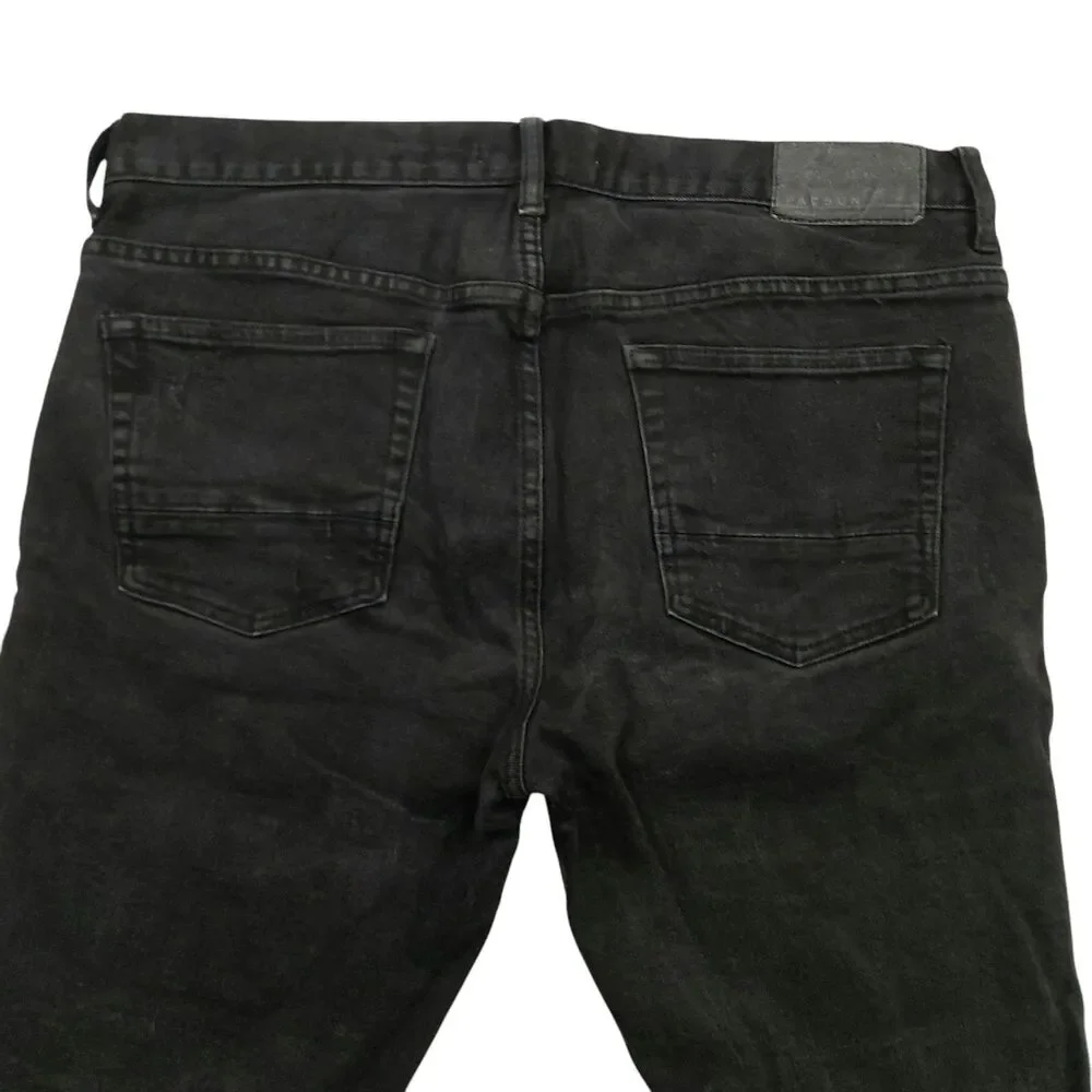 Pacsun Skinny Jeans Mens 36x29 Black Stretch Distressed Denim Streetwear Casual